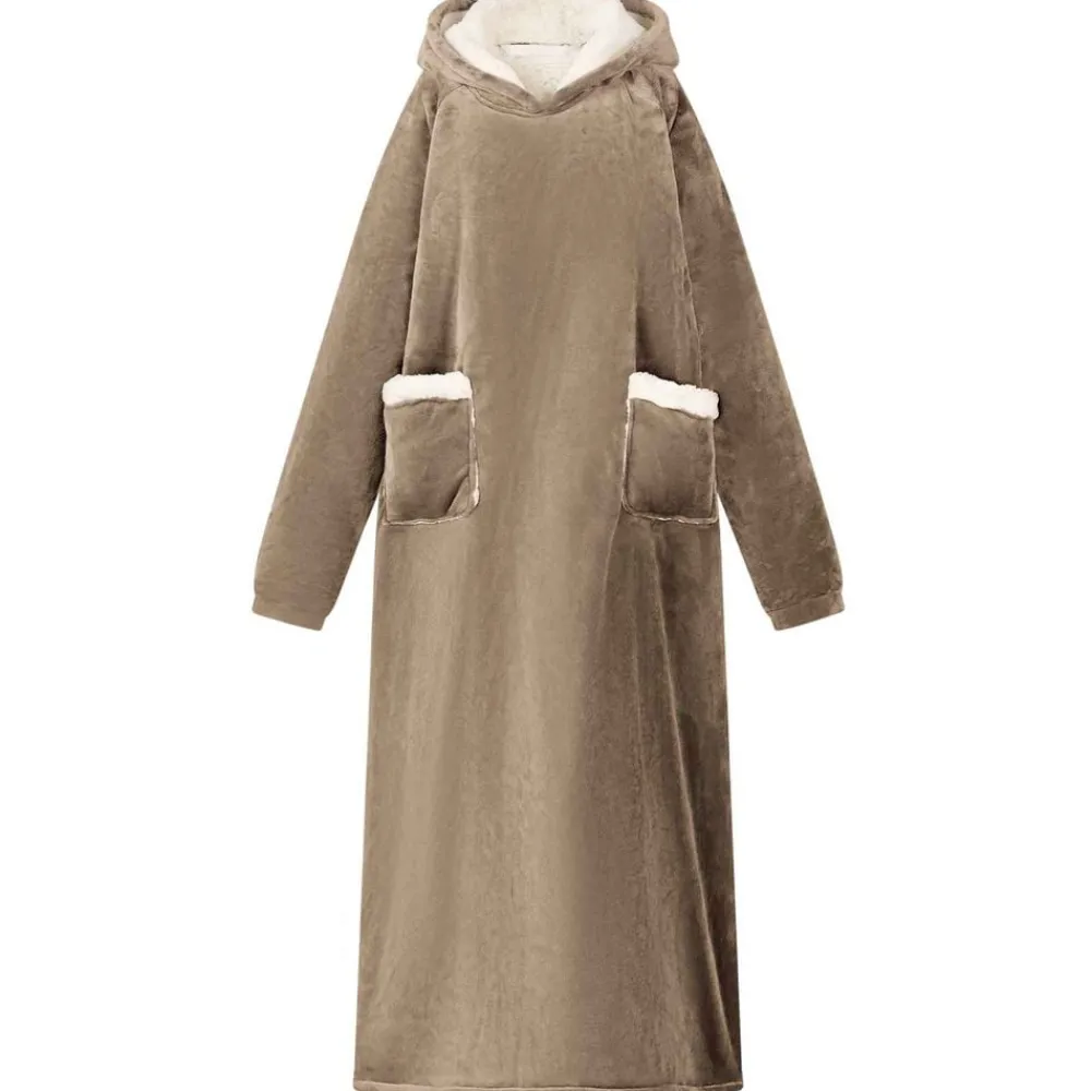Vêtements & Accessoires-vidaXL Sweat à capuche couverture M Polaire et flanelle Camel