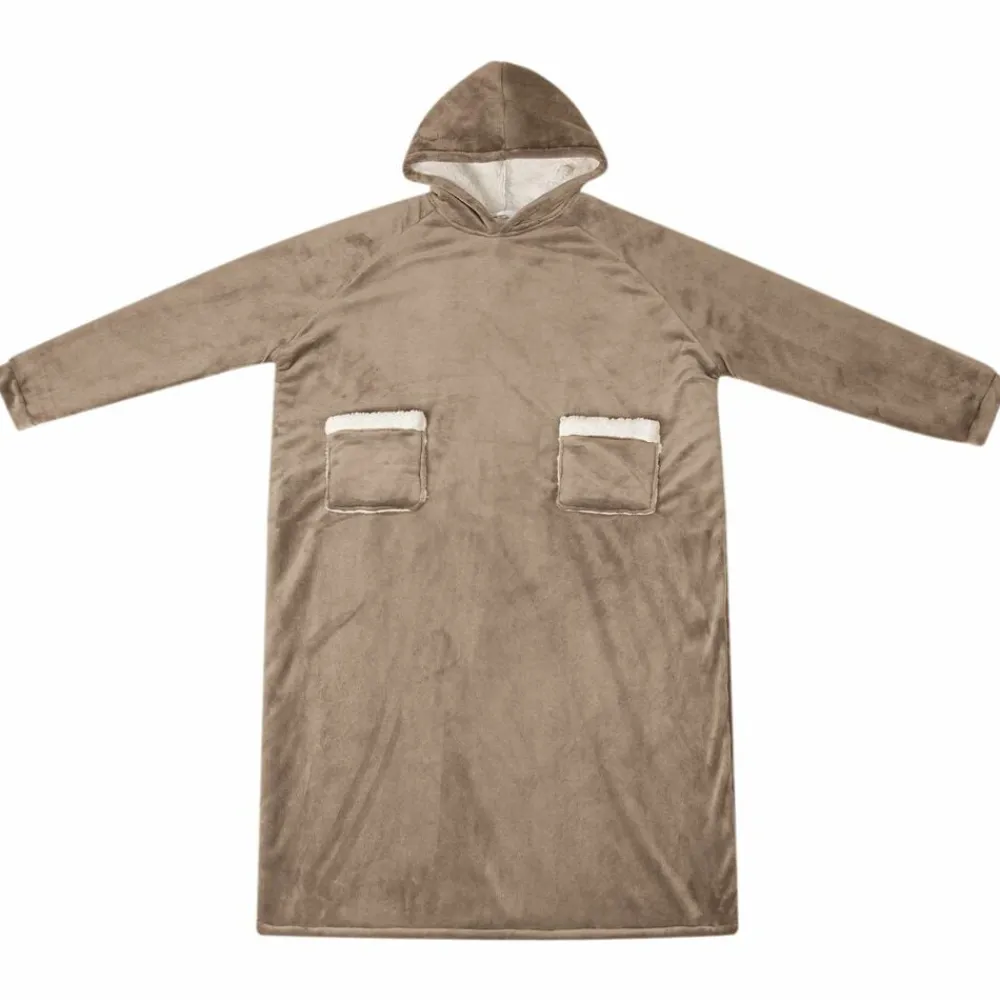 Vêtements & Accessoires-vidaXL Sweat à capuche couverture M Polaire et flanelle Camel