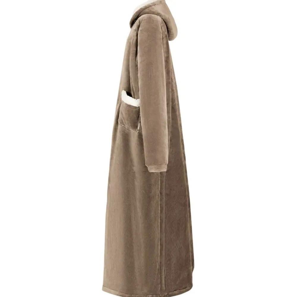 Vêtements & Accessoires-vidaXL Sweat à capuche couverture M Polaire et flanelle Camel