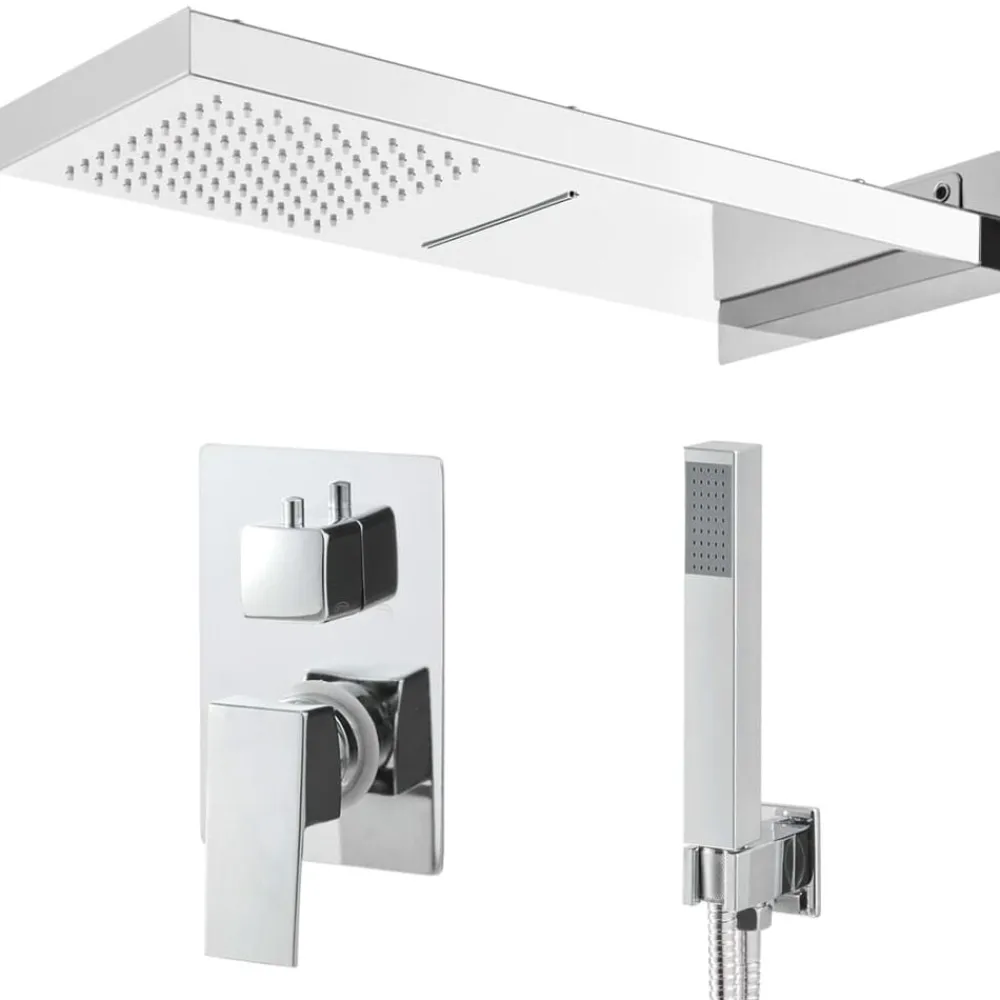 Plomberie-vidaXL Système de douche Acier inoxydable 201 Argenté