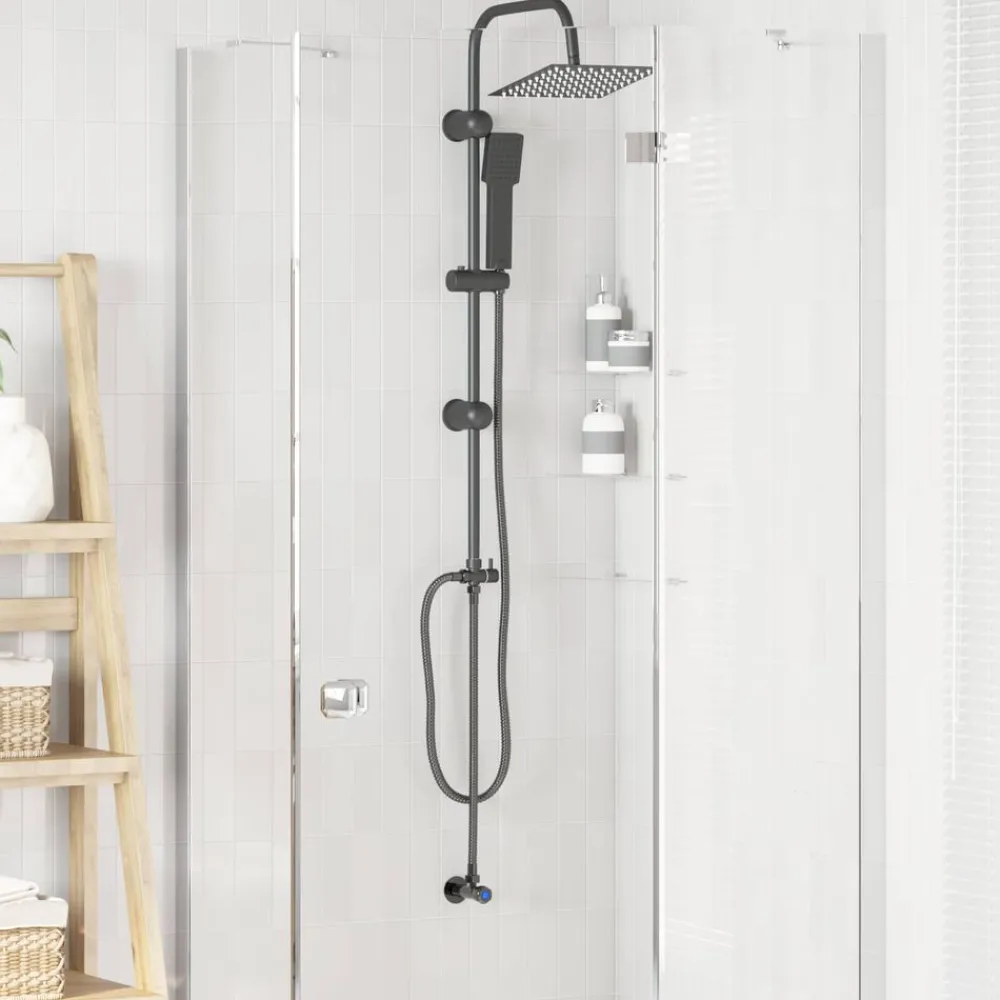 Plomberie-vidaXL Système de Douche 47 x 20 x 95 cm Acier inoxydable Noir