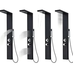 vidaXL Système de panneau de douche Aluminium Mat