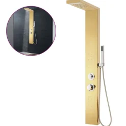 vidaXL Système de panneau de douche Acier inoxydable 201 Doré