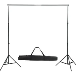 Appareils Photo-vidaXL Système de support de toile de fond 300 x 300 cm Blanc