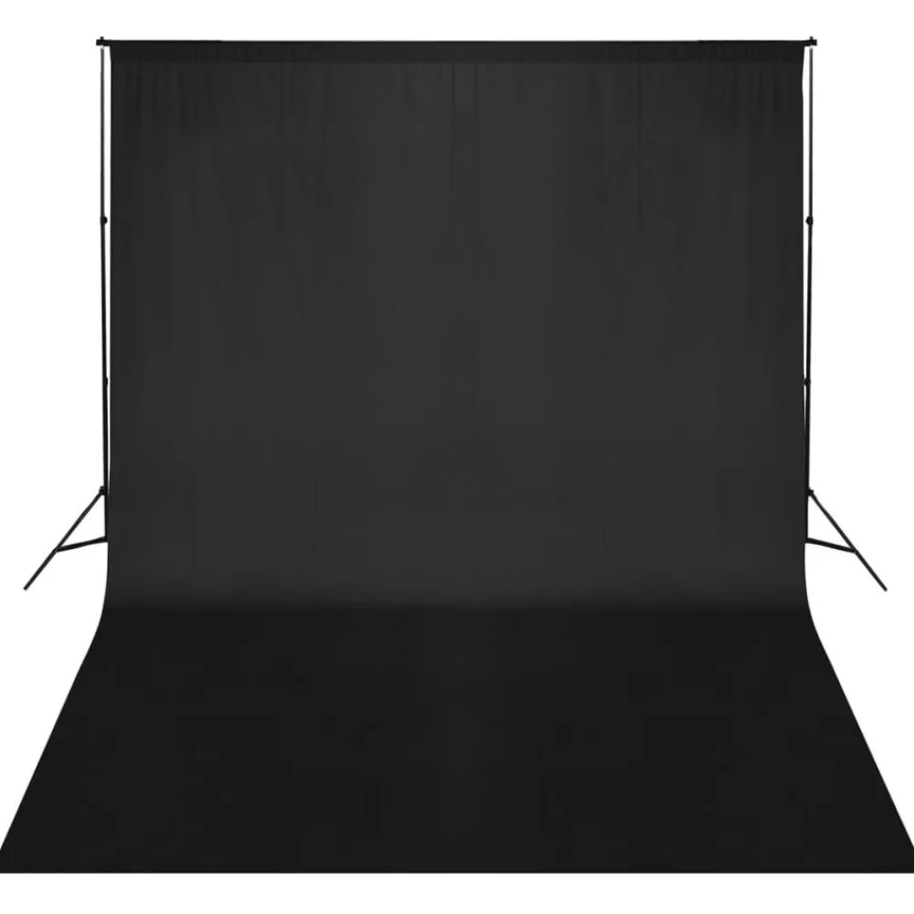 Appareils Photo-vidaXL Système de support de toile de fond 500 x 300 cm Noir