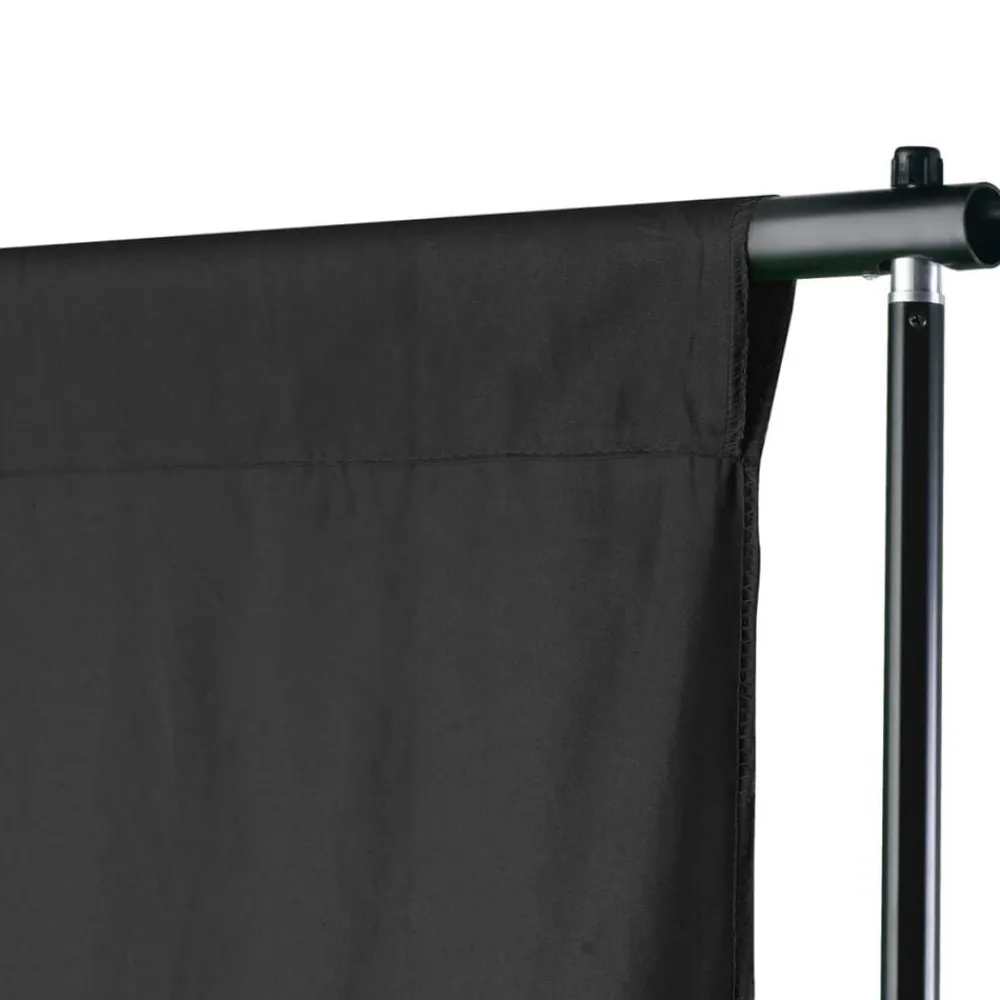 Appareils Photo-vidaXL Système de support de toile de fond 500 x 300 cm Noir