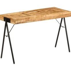 vidaXL Table à écrire Bois de manguier massif 118 x 50 x 75 cm