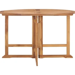 vidaXL Table à dîner de jardin pliable Ø110x75 cm Bois massif de teck