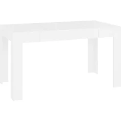 Tables-vidaXL Table à manger 140x74,5x76 cm Bois d'ingénierie Blanc
