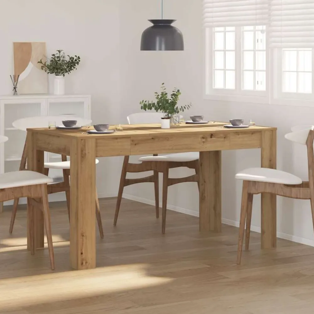 Tables-vidaXL Table à manger chêne artisanal 140x74,5x76 cm bois d'ingénierie chêne artisanal