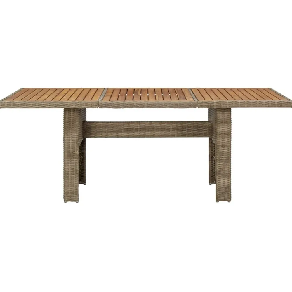 Mobilier De Jardin-vidaXL Table à manger de jardin 200x100x74 cm Résine tressée Marron