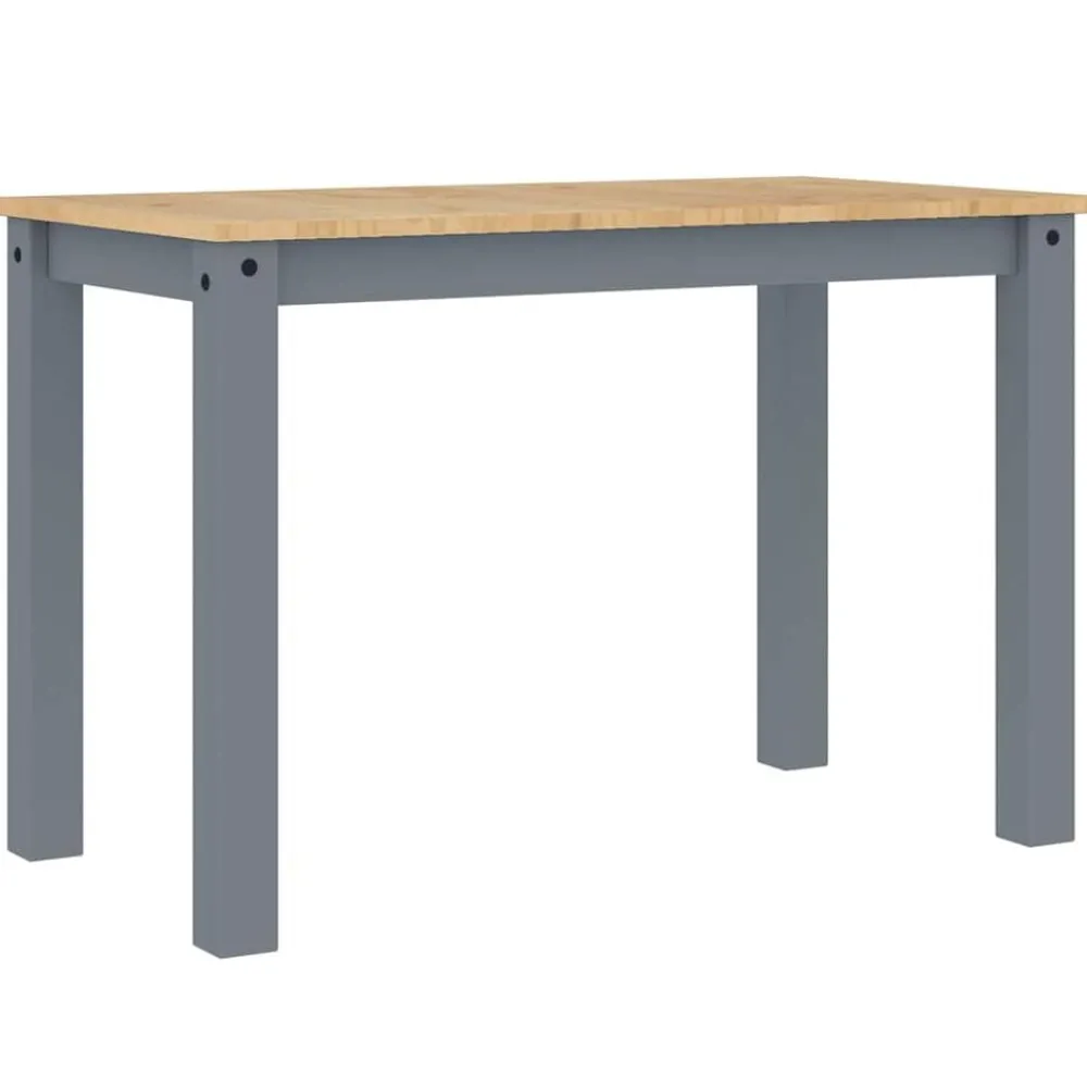 Tables-vidaXL Table à manger PANAMA 112x60x75 cm bois massif de pin Gris
