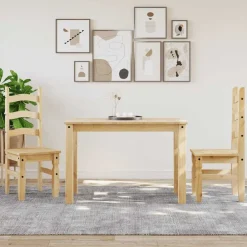 Tables-vidaXL Table à manger PANAMA 112x60x75 cm bois massif de pin Marron