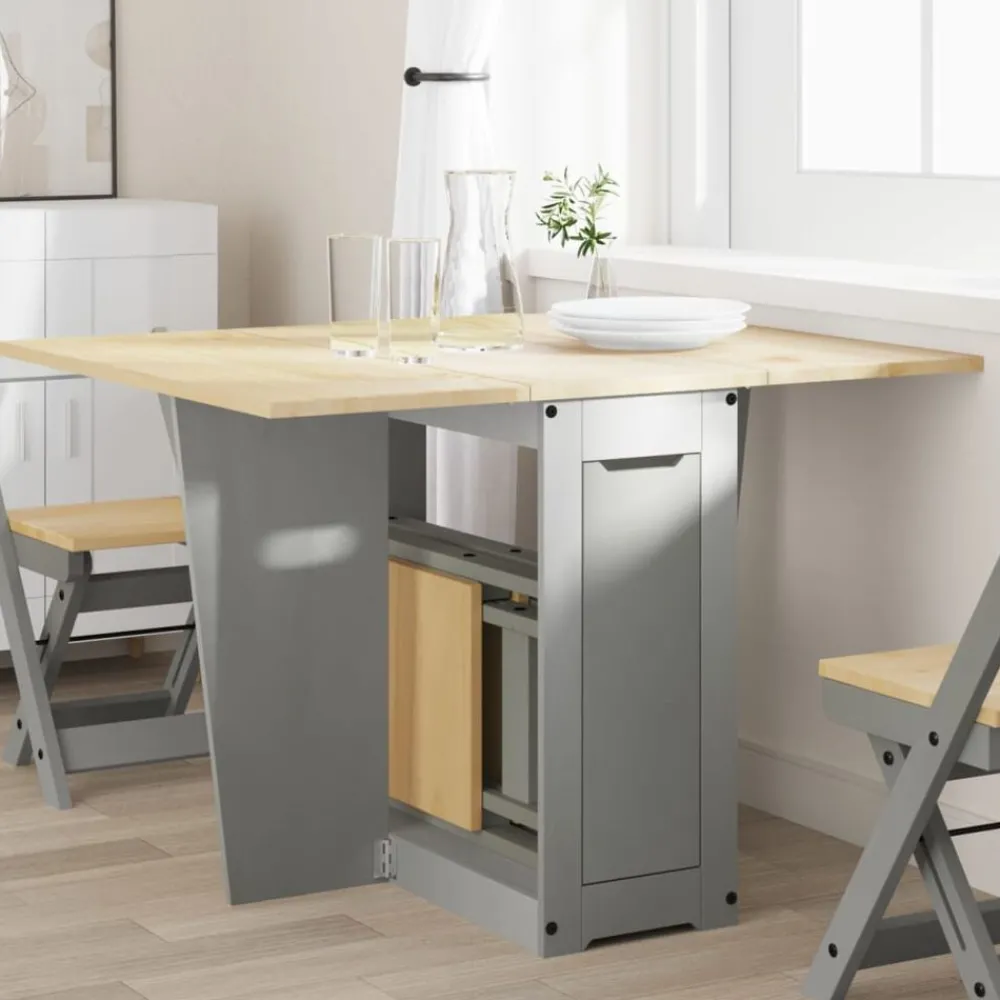 vidaXL Table à manger papillon pliable Corona bois de pin massif