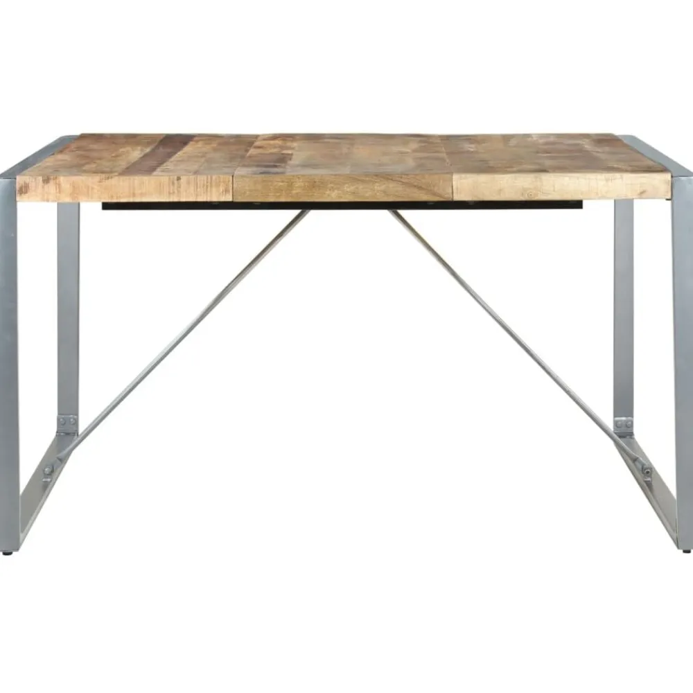 vidaXL Table à manger 140x140x75 cm Bois de manguier brut