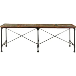 Tables-vidaXL Table à manger 220x90x77 cm bois massif de récupération Multicolore