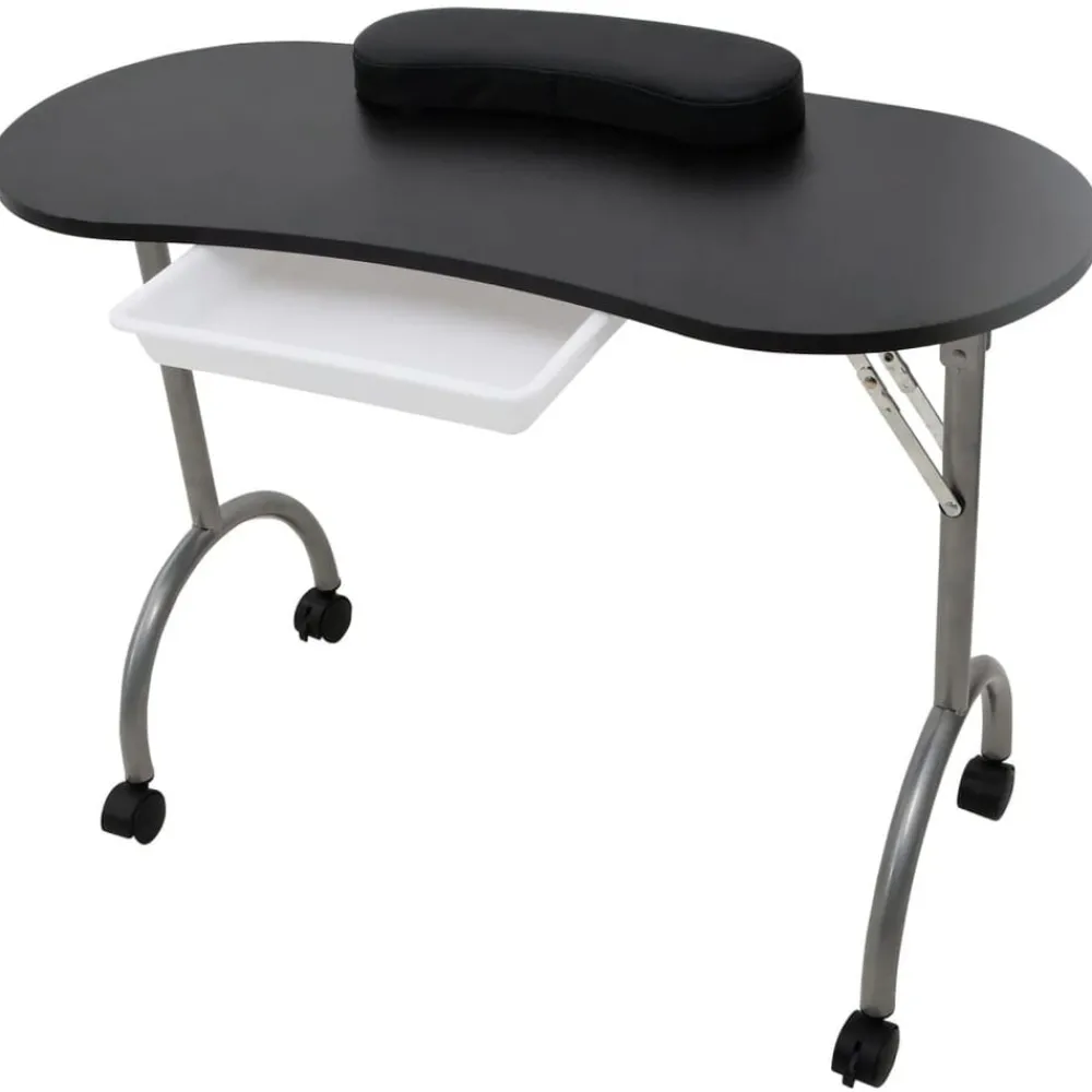 vidaXL Table à manucure pliable avec roulettes