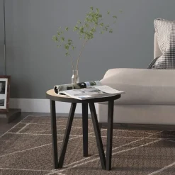 Tables-vidaXL Table à thé Chêne Sonoma Ø35 cm MDF Ch&ecirc;ne sonoma