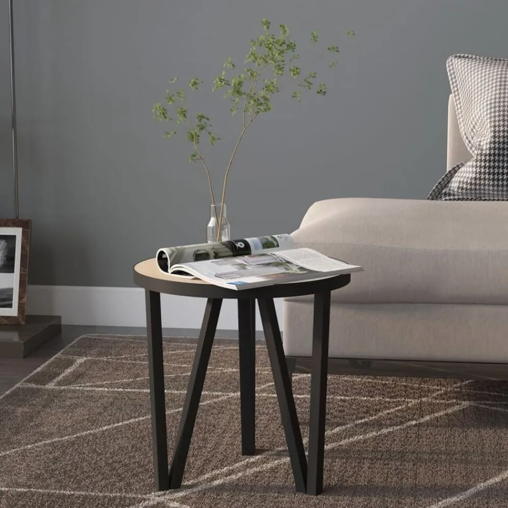 Tables-vidaXL Table à thé Chêne Sonoma Ø35 cm MDF Chêne sonoma