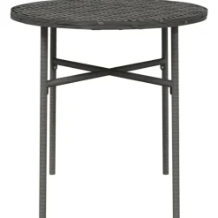 Mobilier De Jardin-vidaXL Table à thé 45 cm Résine tressée Gris
