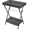 vidaXL Table à thé pliante Style vintage Métal 58 x 35 x 72 cm Noir