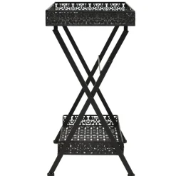 vidaXL Table à thé pliante Style vintage Métal 58 x 35 x 72 cm Noir