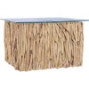 Tables-vidaXL Table basse avec dessus en verre 66x66x40cm Bois de teck massif