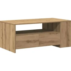 Tables-vidaXL Table basse avec tiroir Chêne artisanal 102 x 55 x 43,5 cm ch&ecirc;ne artisanal