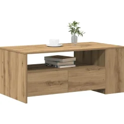 Tables-vidaXL Table basse avec tiroir Chêne artisanal 102 x 55 x 43,5 cm chêne artisanal
