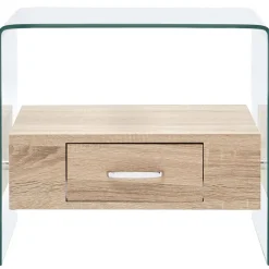 Tables-vidaXL Table basse avec tiroir 50x50x45 cm Verre trempé