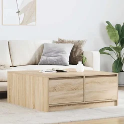 vidaXL Table basse avec tiroirs chêne sonoma 100x100x40 cm