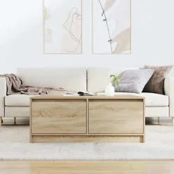 vidaXL Table basse avec tiroirs chêne sonoma 100x100x40 cm