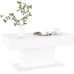 Tables-vidaXL Table basse 96x50x45 cm bois d'ingénierie Blanc