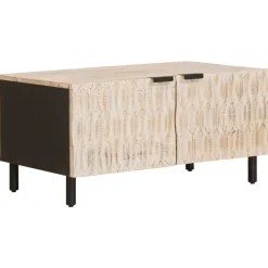 vidaXL Table basse Blanc 80 x 50 x 40 cm Bois de mangue massif