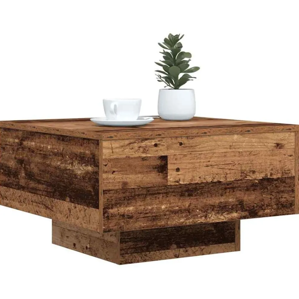 Tables-vidaXL Table basse 55 x 55 x 31 cm Bois d'ingénierie Bois ancien