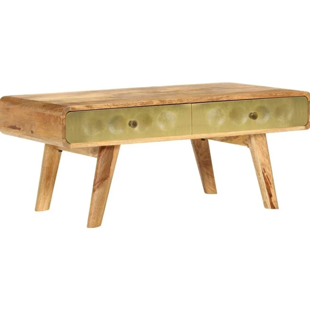 vidaXL Table basse Bois de manguier massif 90x50x40 cm