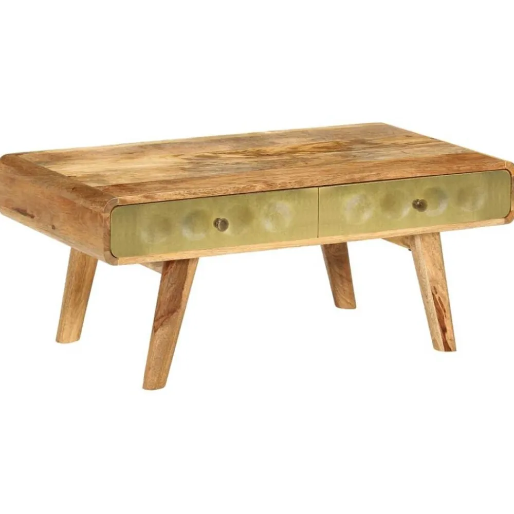 vidaXL Table basse Bois de manguier massif 90x50x40 cm