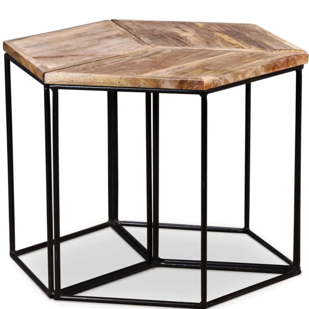 Tables-vidaXL Table basse Bois de manguier massif 56x48x40 cm