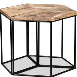 Tables-vidaXL Table basse Bois de manguier massif 56x48x40 cm