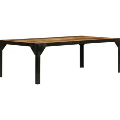 Tables-vidaXL Table basse Bois massif de manguier brut et acier 110 cm