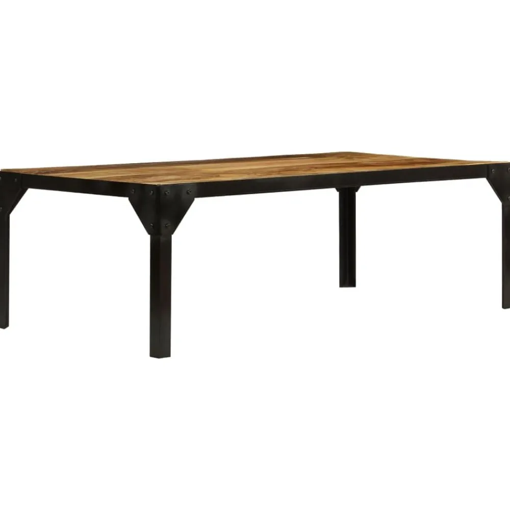 Tables-vidaXL Table basse Bois massif de manguier brut et acier 110 cm