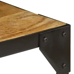 Tables-vidaXL Table basse Bois massif de manguier brut et acier 110 cm