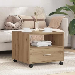 vidaXL Table basse Chêne artisanal 55 x 55 x 45cm Bois d'ingénierie