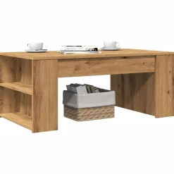 vidaXL Table basse chêne artisanal 102x55x42 cm bois d'ingénierie
