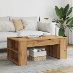 vidaXL Table basse chêne artisanal 102x55x42 cm bois d'ingénierie