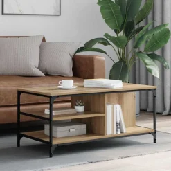 Tables-vidaXL Table basse Chêne artisanal 100 x 50 x 45 cm Bois d'ingénierie ch&ecirc;ne artisanal