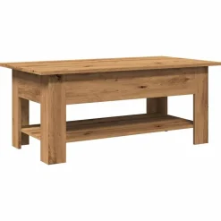 Tables-vidaXL Table basse chêne artisanal 102x55x42 cm bois d'ingénierie ch&ecirc;ne artisanal