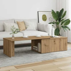 vidaXL Table basse chêne artisanal 150x50x35 cm bois d'ingénierie