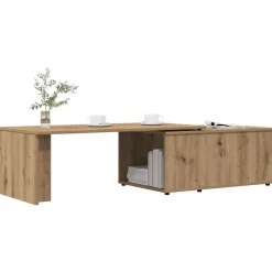 vidaXL Table basse chêne artisanal 150x50x35 cm bois d'ingénierie