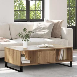 vidaXL Table basse Chêne artisanal 104 x 60 x 35 cm Bois d'ingénierie